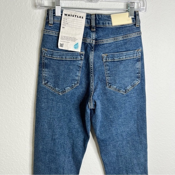 Whistles Jeans Women Size 24 Slim Skinny Ankle Blue High Rise Mom MSRP $199 - Picture 6 of 12